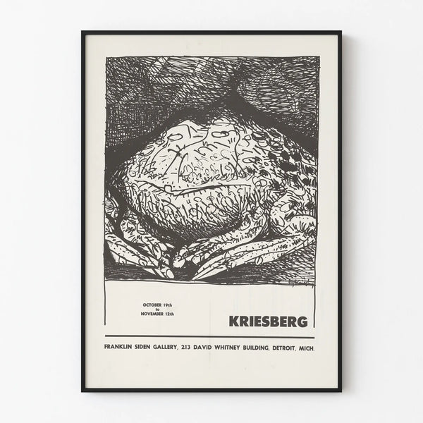 Artistieke poster Kriesberg met illustratie van een krab - Vintage muurdecoratie