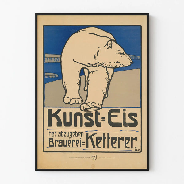 Vintage poster Noordpoolbeer Kunst-IJs voor wanddecoratie