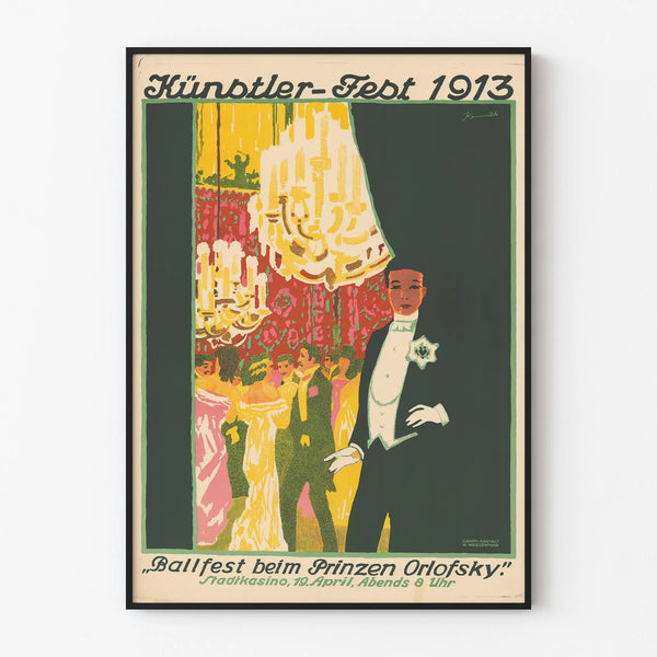 Vintage artistieke poster 1913 - Bal bij Prins Orlofsky