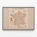 Vintage poster of the political map of France 1871-1873 — framed artwork on a wall