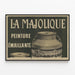 Vintage Poster La Majolique Enamel Painting — framed artwork on a wall