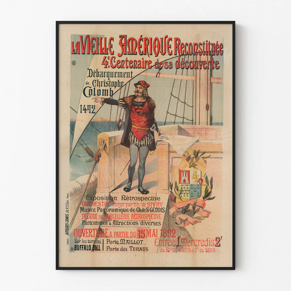 Vintage Poster La Vieille Amérique - 4e Eeuwfeest Ontdekking 1492