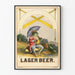 Vintage poster Lager Beer met Koninklijke Kikker