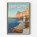 Vintage Poster of Lake Garda Fishing by the Water's Edge