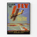 Vintage poster voor het leren vliegen met Curtiss-Wright