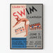 Vintage poster voor campagne leren zwemmen