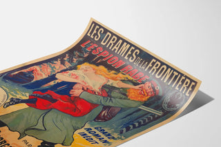 Vintage poster Les Drames de la Frontière - L'espion Rabe door Georges Pradel