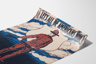 Vintage patriotisch Amerikaans poster Let’s All Be Americans Now