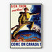 Oud militaire patriottische poster Come On Canada