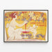 Vintage Poster of the French Winegrowers' League, Grape Cluster and Cupid — framed artwork on a wall