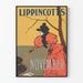 Vintage poster Lippincott's november met elegante rode jas
