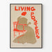 Vintage poster Living Posters met vrouwelijke silhouet en rode stoel
