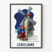 Vintage poster of the mill and the sleeping miller Lobeliane