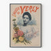 Vintage poster van Lucette de Verly met portret en bloemen