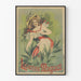 Vintage poster of Lucienne Muguet in a white dress and floral hat