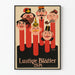 Vintage poster met grappige bladen en gekleurde karikaturen
