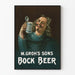 Vintage reclameposter Bock Beer M. Groh's Zonen