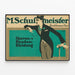 Vintage poster M. Schulmeister mode voor mannen en jongens — ingelijst kunstwerk aan de muur