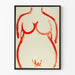 Minimalistische poster van vrouwelijk lichaam rood - mei
