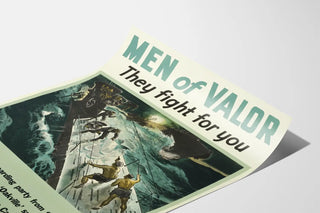 Militaire poster 'Men of Valor' - Landingsactie op Duitse onderzeeër