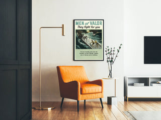 Militaire poster 'Men of Valor' - Landingsactie op Duitse onderzeeër