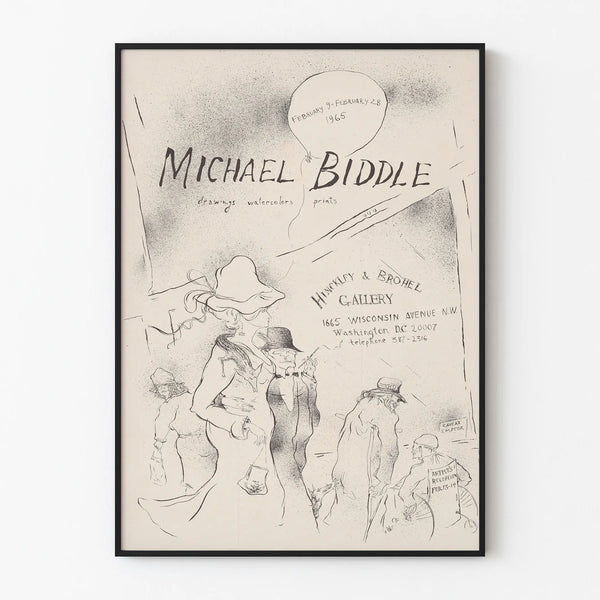 Tentoonstellingsposter Michael Biddle - Schetsen en aquarellen 1965