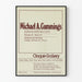 Tentoonstellingsposter van Michael A. Cummings op papier en stof - Cinque Gallery