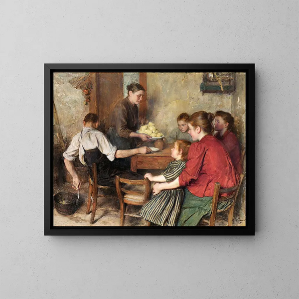 Le Repas frugal - Émile Friant — ingelijst kunstwerk aan de muur