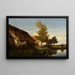 Boerderij aan de waterkant - Émile Lambinet — ingelijst kunstwerk aan de muur