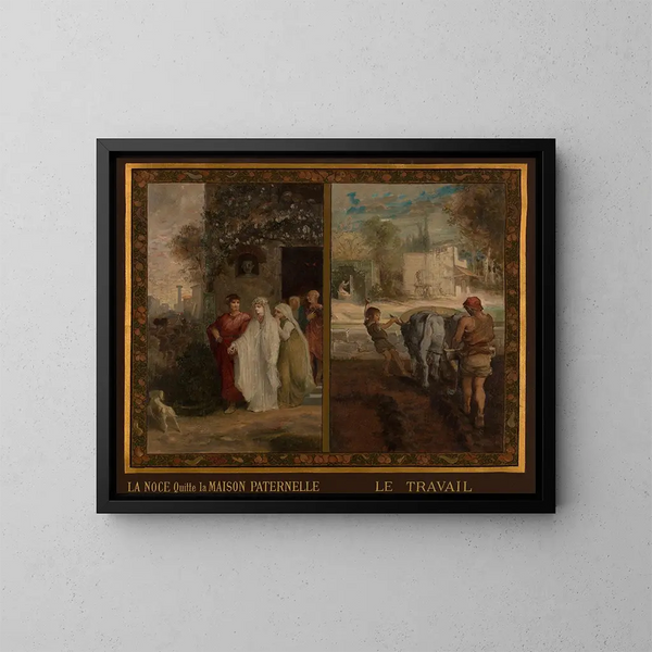 La Noce quitte la maison paternelle - Émile Lévy — ingelijst kunstwerk aan de muur