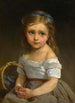 Meisje met een mandje pruimen - Émile Munier — ingelijst kunstwerk aan de muur