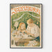 Vintage poster of mother and child preparing Christmas gifts