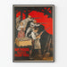 Vintage resistance poster with soldiers and civilians