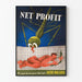Vintage poster warning against malaria with mosquito net
