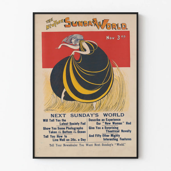 Vintage poster The New York Sunday World - November 3rd edition