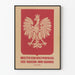 Polish patriotic poster with crowned eagle and historical text