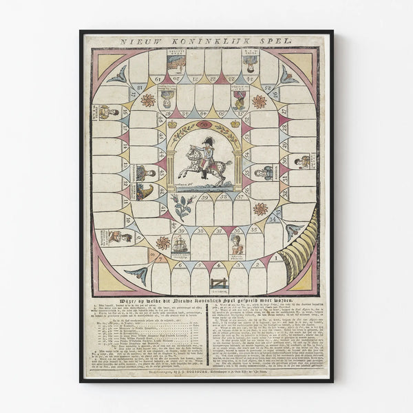 Oude Koninklijke Spelbordposter - Vintage Wanddecoratie
