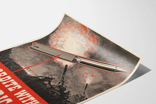 Vintage militair poster « Geen kruit zonder zwavelzuur »
