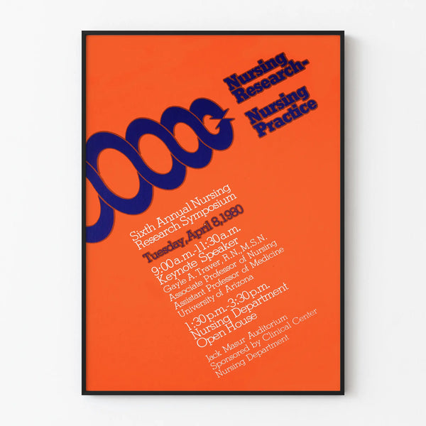 Vintage Poster Symposium voor Onderzoek in Verpleegkunde 1980