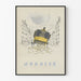Vintage poster Obesity drawing of a carriage on a cobbled street