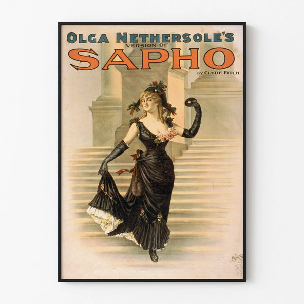Vintage poster Olga Nethersole Sapho door Clyde Fitch