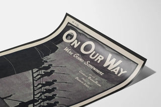 Vintage militaire poster 'We Zijn Onderweg, We Gaan Iets Doen'