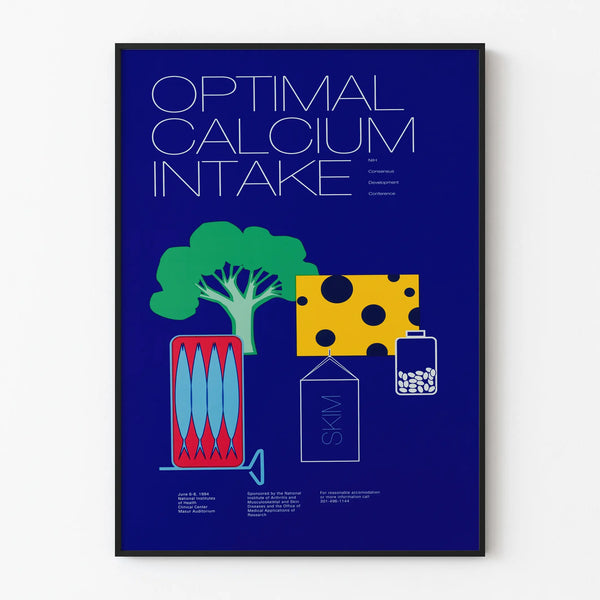 Poster wanddecoratie Optimale Calcium-inname – Vintage ontwerp gezondheid en voeding