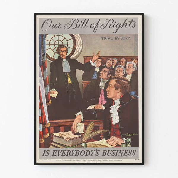 Poster wanddecoratie Onze Bill of Rights - Historisch Gerechtshof scène