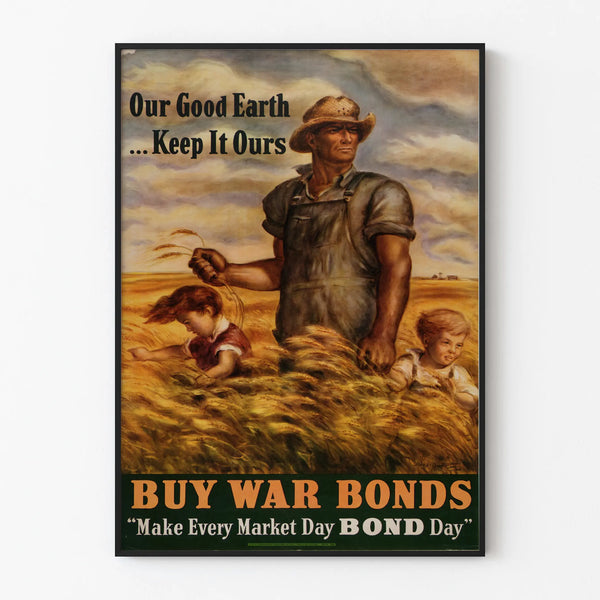 Vintage Poster Onze Goede Aarde - Patriottische en Landbouwdecoratie voor de Muur