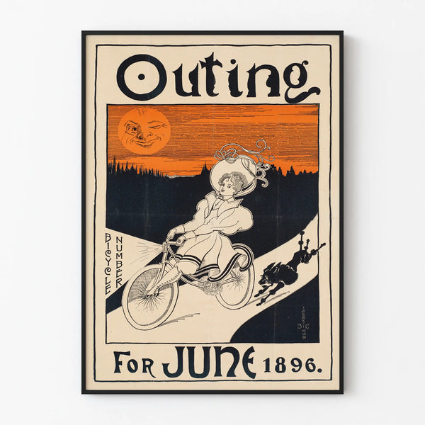 Vintage poster Outing Bicycle juni 1896