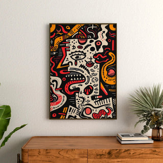 Pop Art Poster - Dekonstruiertes Gesicht