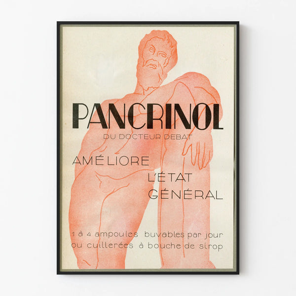 Vintage poster Pancrinol - Retro medische wanddecoratie