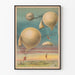 Vintage poster parachutespringen en luchtballonnen