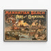 Vintage Manhattan Beach Poster Paris and the Commune — framed artwork on a wall